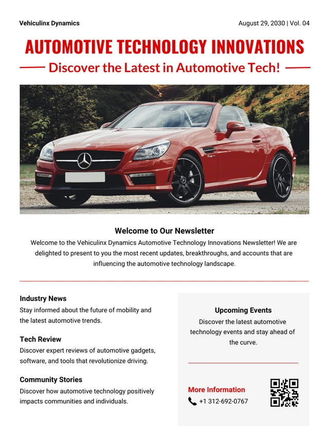 Automotive Technology Innovations Newsletter Template