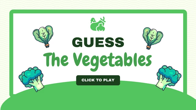 White And Green Cheerful Playful Guess Vegetables Game Presentation - Page 1