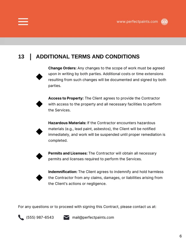 House Painting Contract Template - Page 6