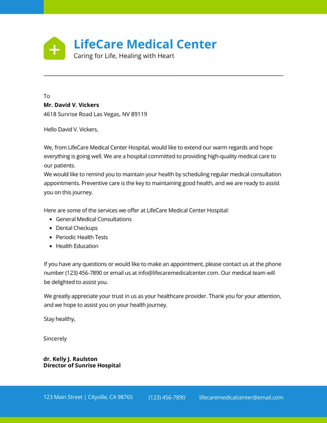 Minimalist Clean Simple Hospital Letterhead Template