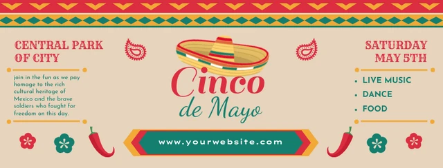 Beige Cinco De Mayo Celebration Banner