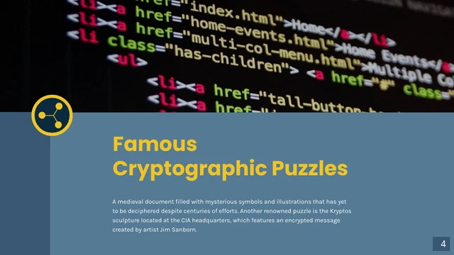 Dark Blue Cryptography Cool Presentation - Page 4