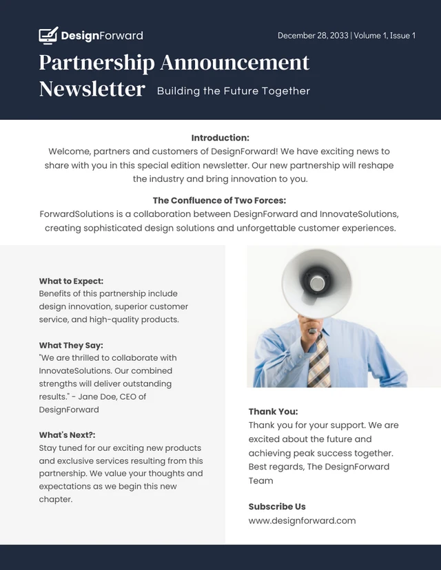 Partnership Announcement Newsletter Template