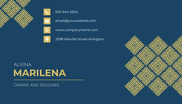 Blue and Gold Luxury Jewelry Business Card - Page 1