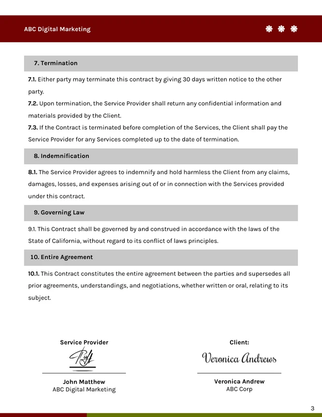 Digital Advertising Contract Template - Page 3