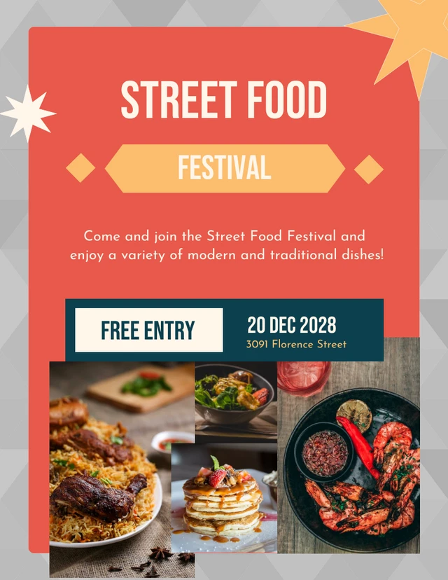 Black Orange Street Food Festival Template
