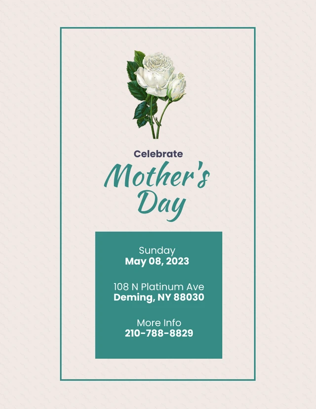 Simple Violet Mother's Day Flyer Template
