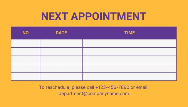 Dark Purple And Yellow Modern Hospital Appointment Business Card - Page 2