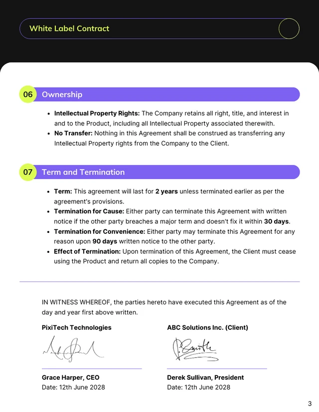 White Label Contract Template - Page 3