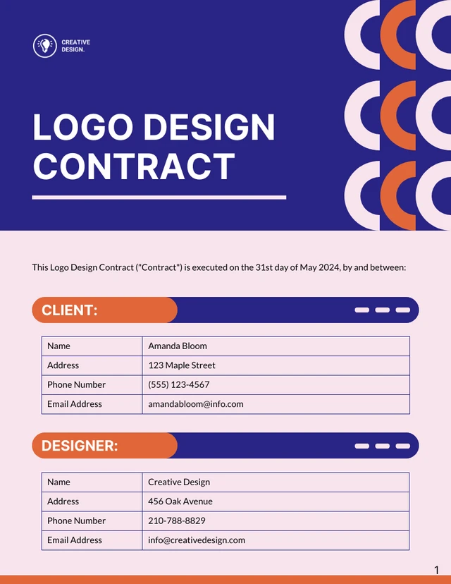 Logo Design Contract Template - Page 1