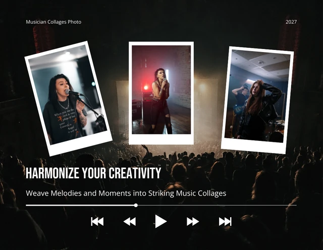 Dark And White Musician Collages  Template