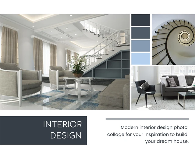 Gray And White Minimalist Interior Design Template