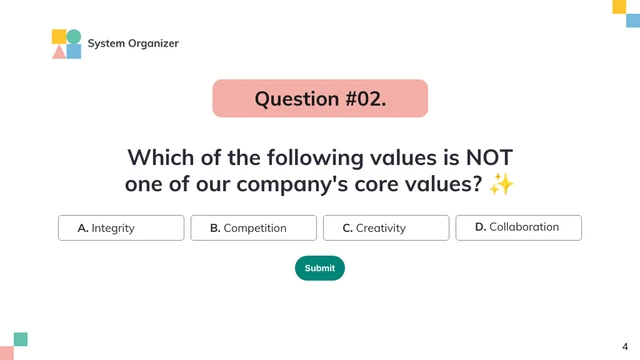 Onboarding Training Quiz Presentation - Page 4