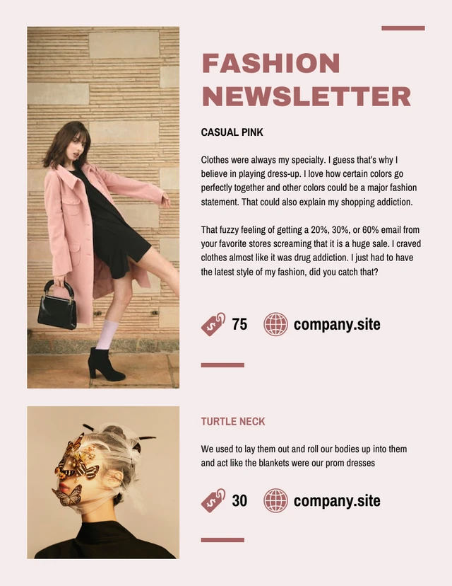 Cream And Brown Modern Fashion Event Newsletter