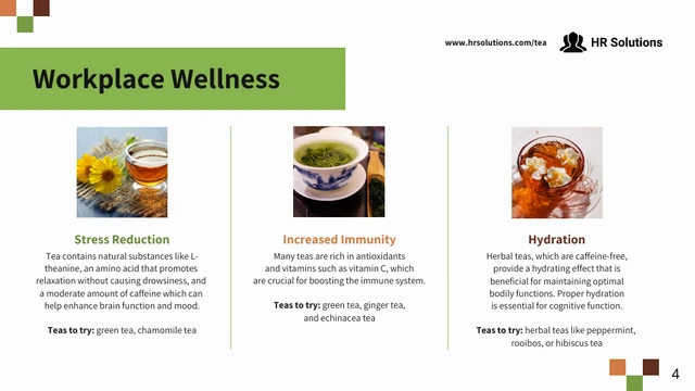 Workplace Health Benefits of Tea Presentation - Page 4