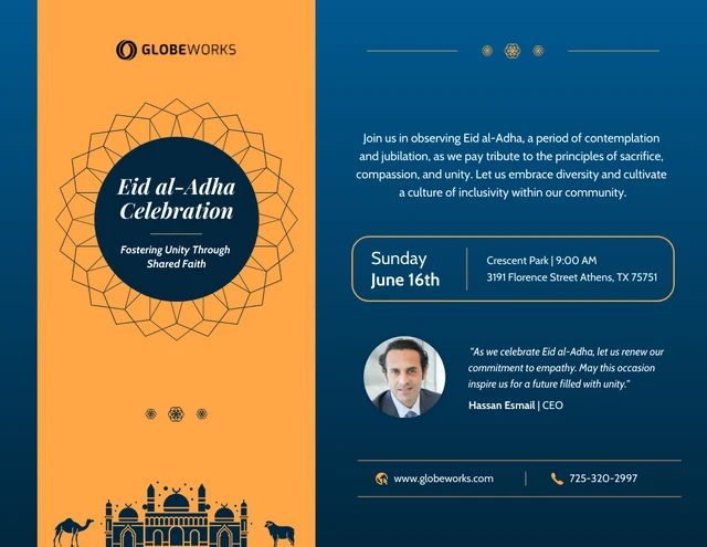 Eid al-Adha Celebration Holiday Poster Template