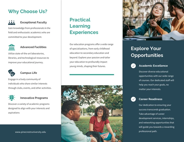 Teal Green Minimalist College Trifold Brochure - Page 2