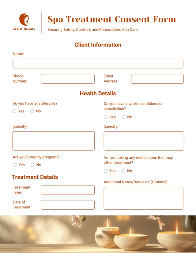 Brown Minimalist Client Consent Form Template