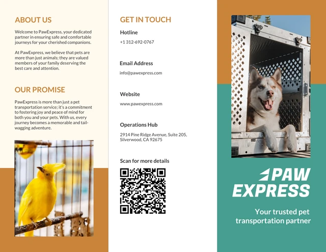 Pet Transportation Services Brochure - Page 1