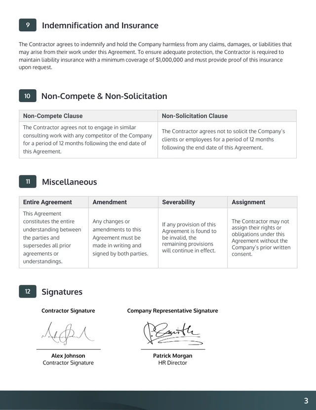 Independent Contractor Agreement Contract - Page 3