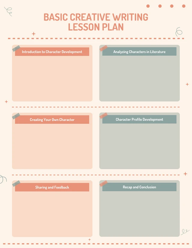 Funny Cream Creative Writing Lesson Plan Template