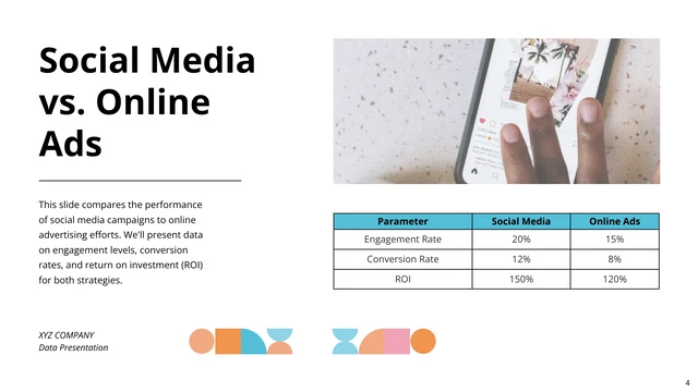 Geometric Orange and Pink Data Presentation - Page 4