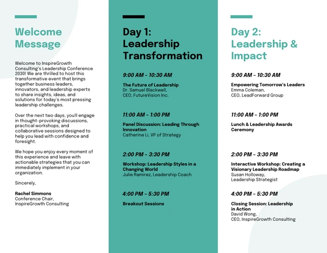 Leadership Conference Agenda Brochure - Page 2