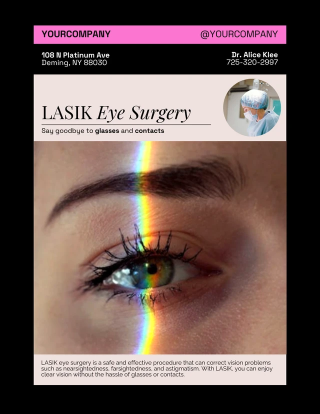 Black LASIK Eye Surgery Poster Template
