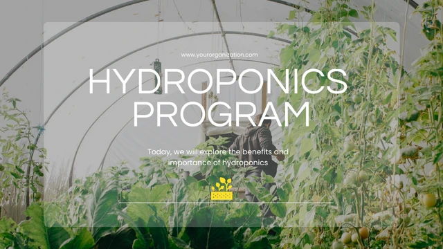 Simple White and Yellow Hydroponic Program Presentation - Page 1