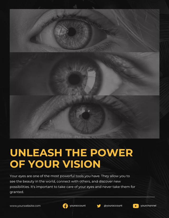 Black Power of Vision Poster Motivation Template
