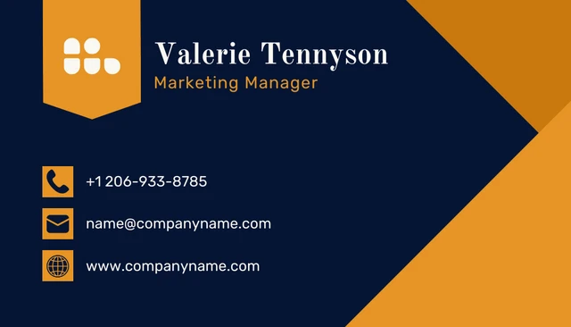 Navy And Orange Modern Professional Luxury Marketing Business Card - Page 2