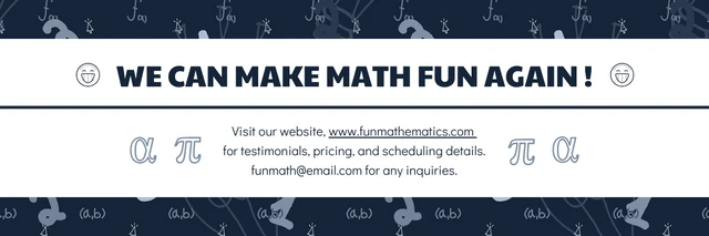 Dark Blue Playful Abstract Illustration Math Banner Template