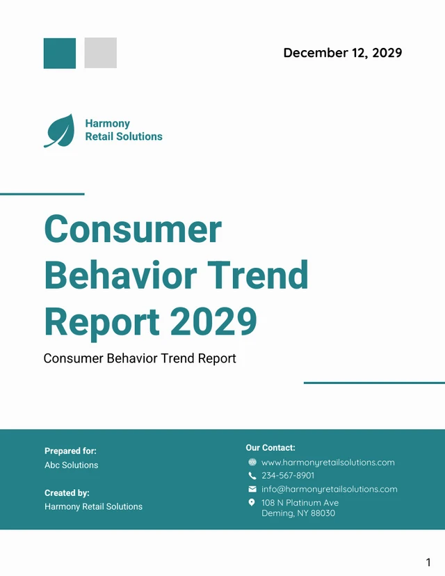 Consumer Behavior Trend Report - Page 1