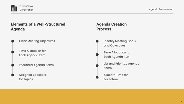 Grey and Yellow Simple Agenda Presentation - Page 4