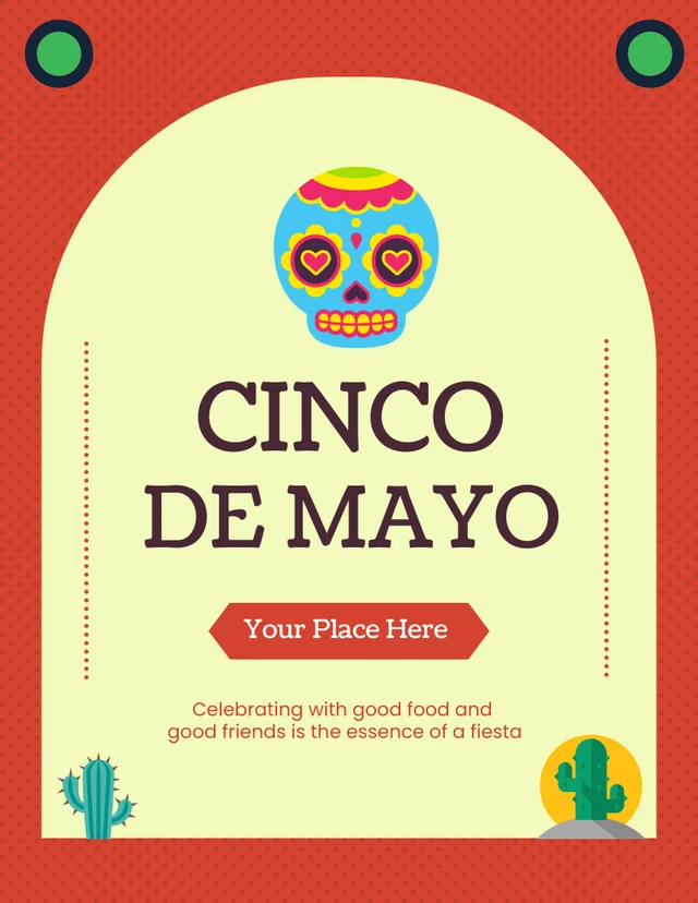 Poster Simple orange Cinco de mayo Template
