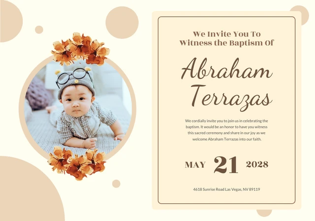 Circle Pastel Baptism Card Template
