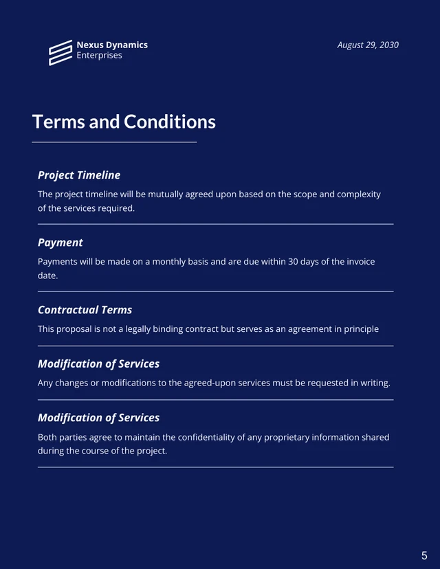 Service Price Proposals - Page 5