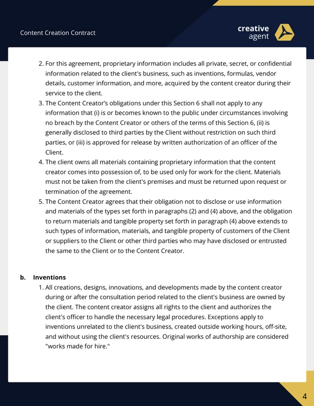 Content Creation Contract Template - Page 4