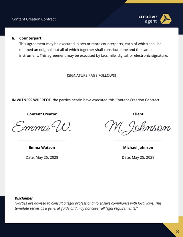 Content Creation Contract Template - Page 8