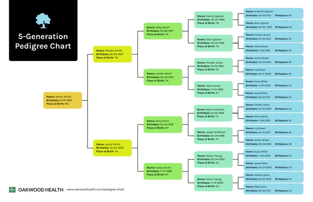 5-Generation Pedigree Chart Template