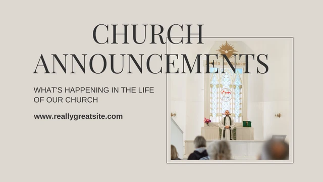 Beige Clean Modern Minimalist Announcement Church Presentation - Page 1