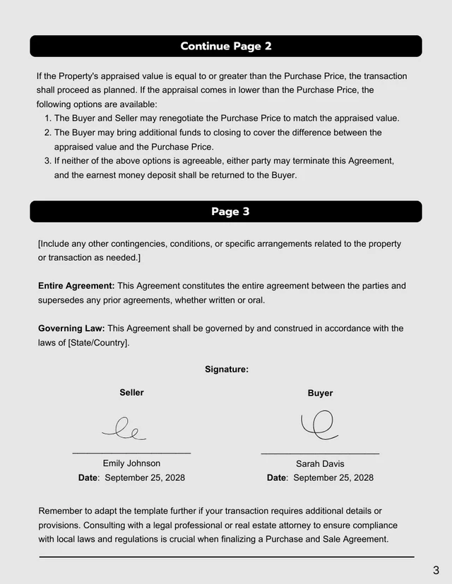 Simple House Purchase and Sale Contract Template