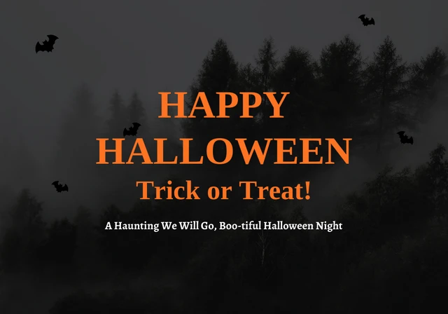 Orange Gray Simple Halloween Template
