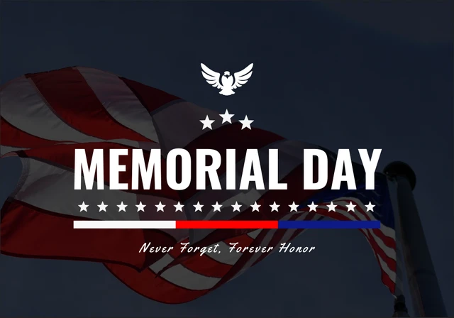 Dark Simple Photo Memorial Veterans Day Card Template