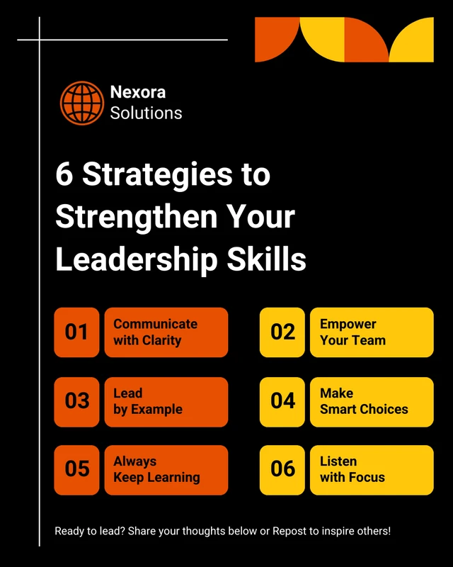 Leadership Strategies LinkedIn Social Media Template