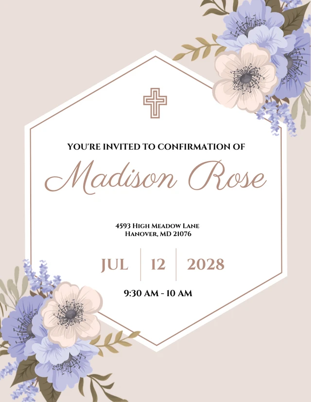 Simple Beige Confirmation Invitation Template