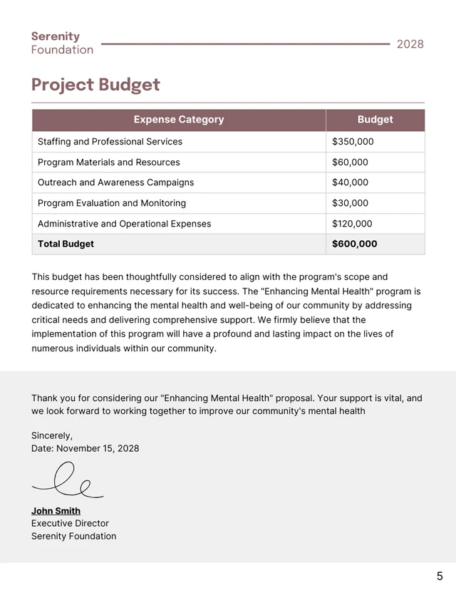 Brown White Minimalist Mental Healthcare Proposal - Page 5