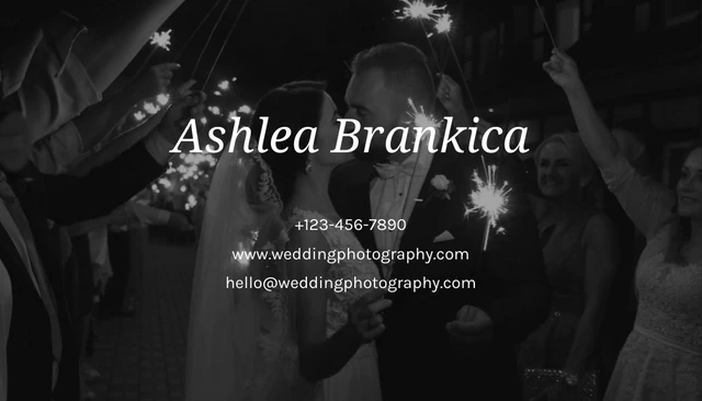 Light Grey Minimalist Aesthetic Wedding Photography Business Card - Page 2