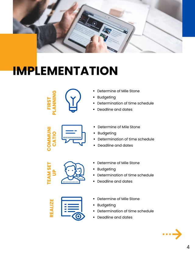 Blue White And Yellow Modern Futuristic Technology Communication Plans - Page 4