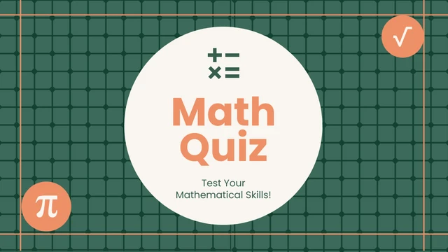 Cream, Green and Orange Minimalist Quiz Math Presentation - Page 1